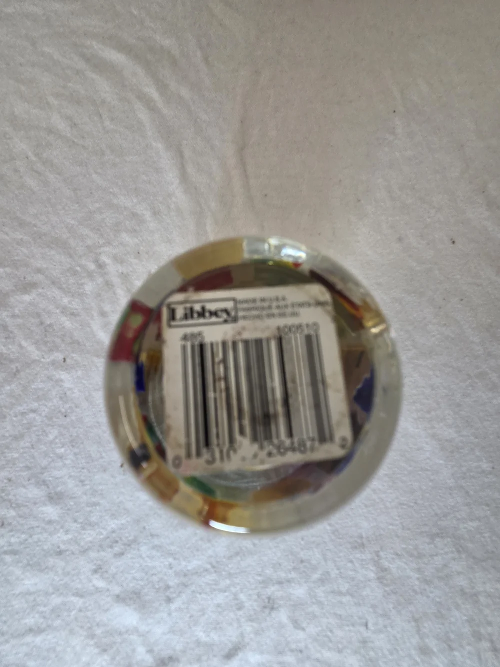 Libbey Hand-Painted Multicolor Mosiac Glass Jar Candle